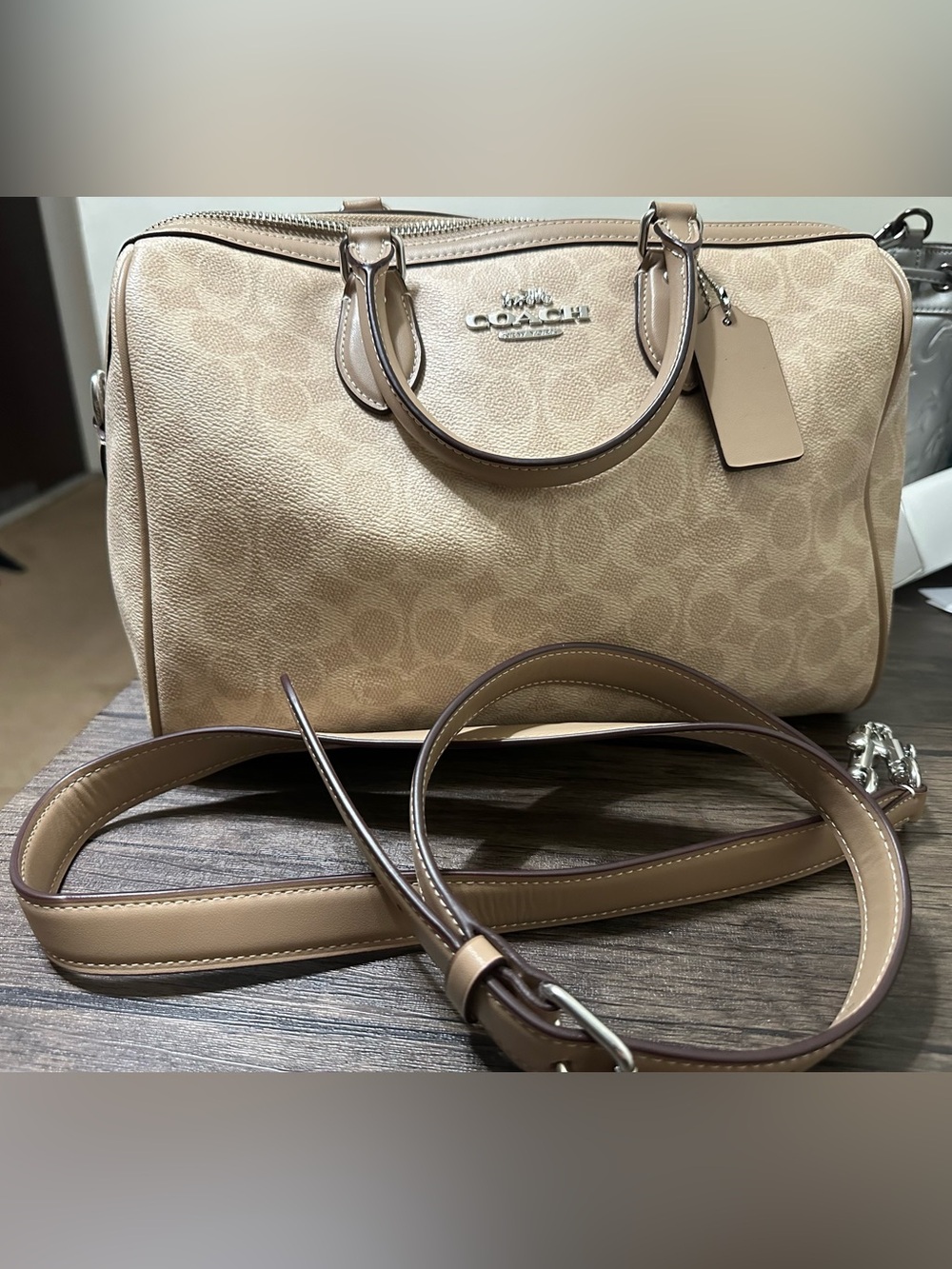 Coach Signature Rowan Satchel with Silver Metal - Picture 8 of 8
